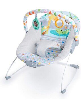 Cozy Baby Bouncer with Soothing Vibrations, Removable Toy Bar & Nonslip Feet